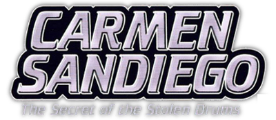 Carmen Sandiego The Secret of the Stolen Drums title screen for Playstation 2